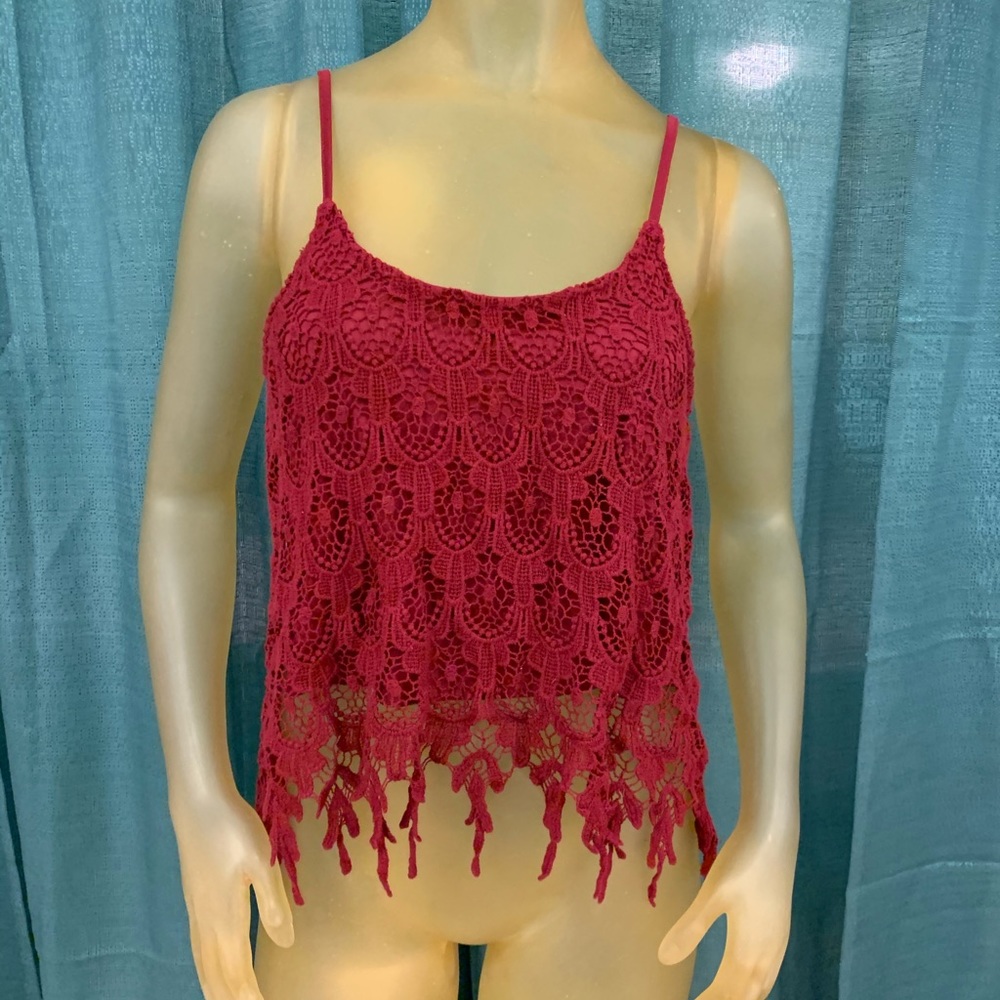 Red Lace Tank Top